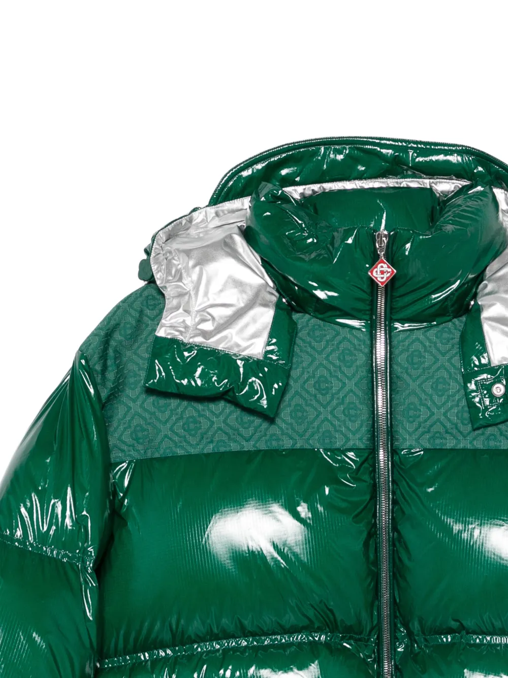 Casablanca Donsjack met capuchon Groen