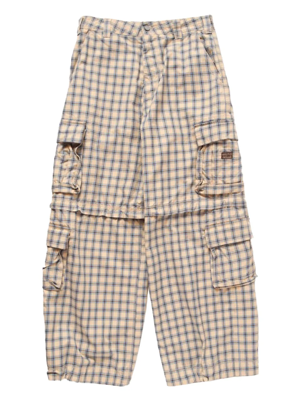 ERL plaid cargo track pants | Neutrals | Image 1