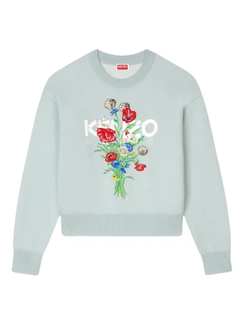 Kenzo floral-embroidered crew-neck sweater