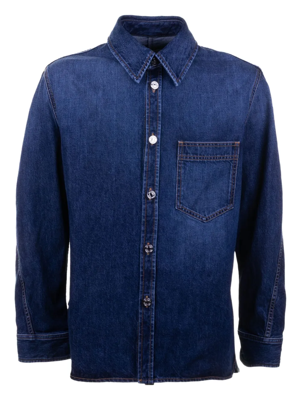 Givenchy Patch-pocket Denim Shirt In Blue