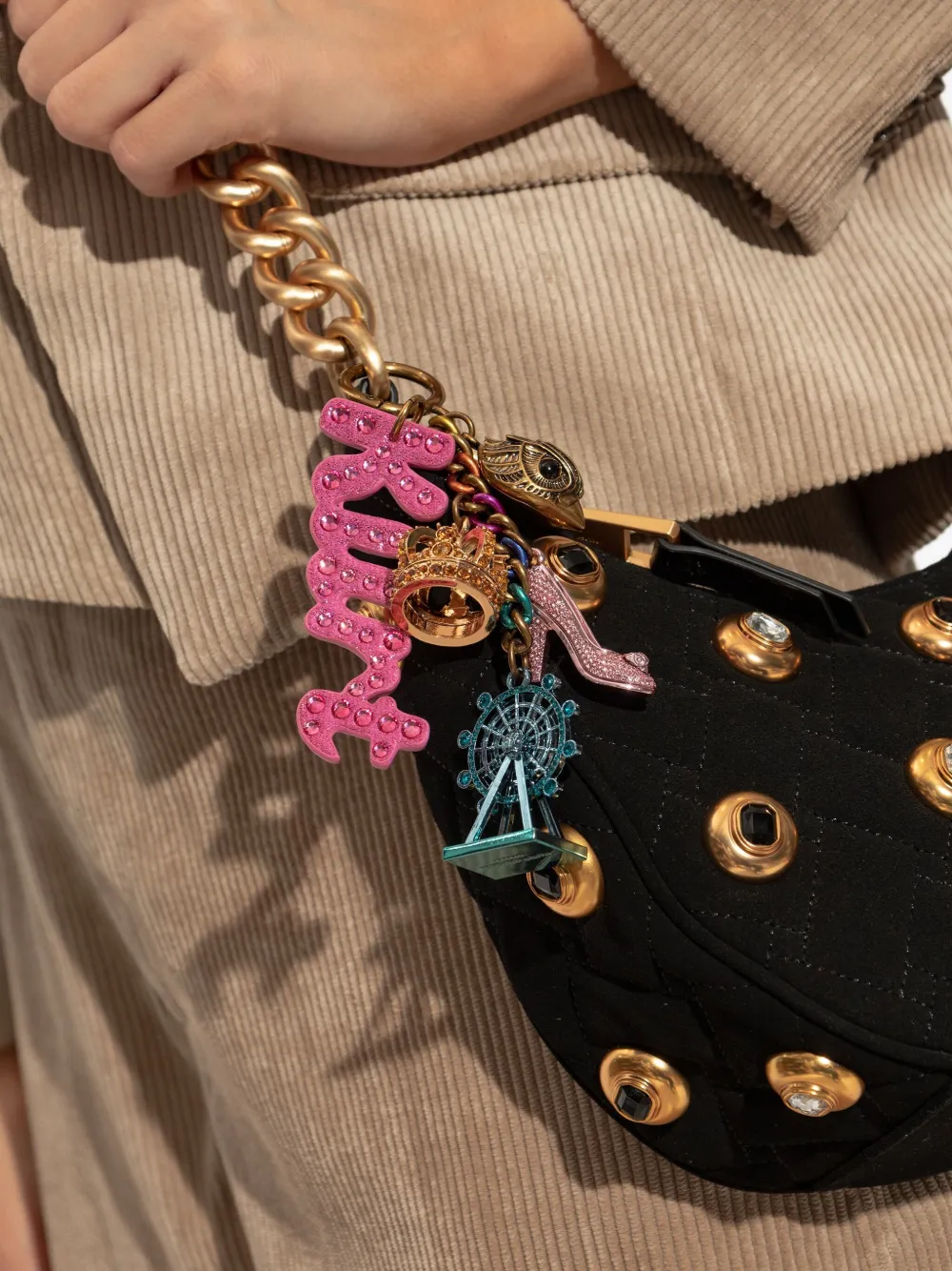 Kurt Geiger Mix-charms Keyring In Multi