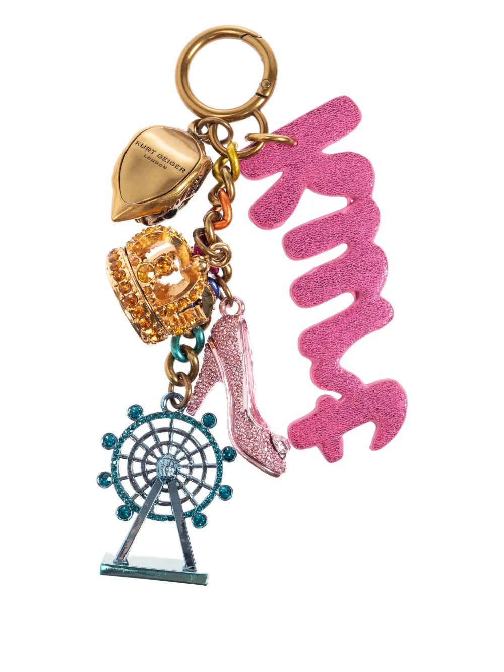 Kurt Geiger Mix-charms Keyring In Multi