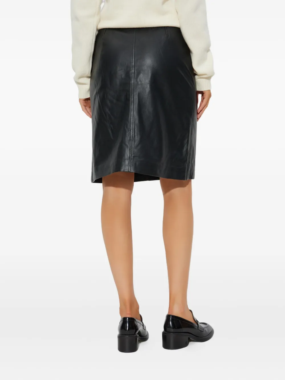 Munthe Locus Leather Skirt In Black