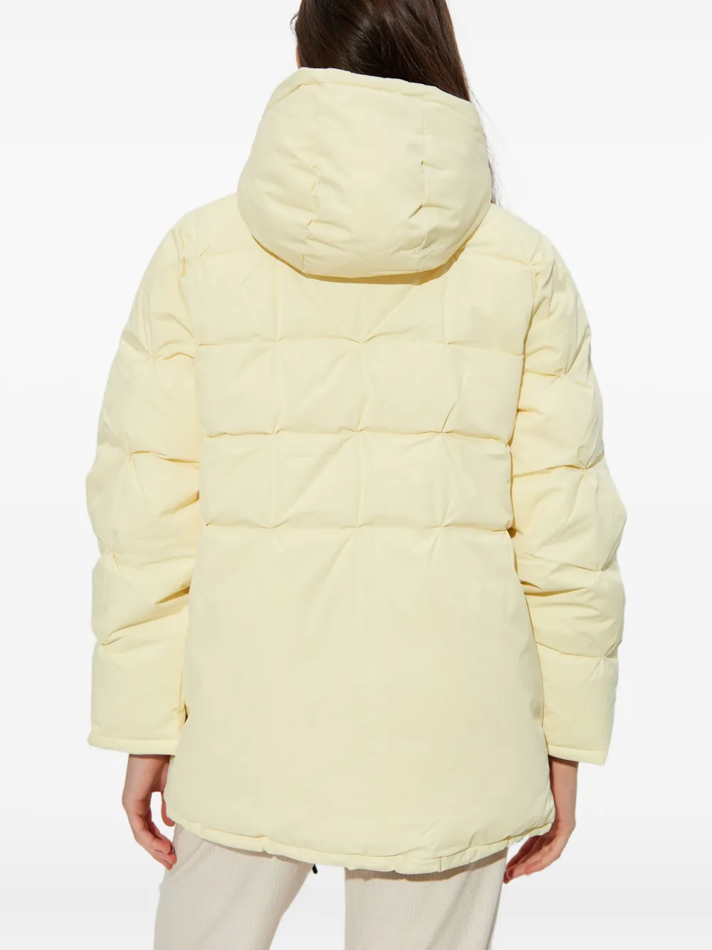 Rethinkit Studios Quilted Hooded Parka Coat In Neutral