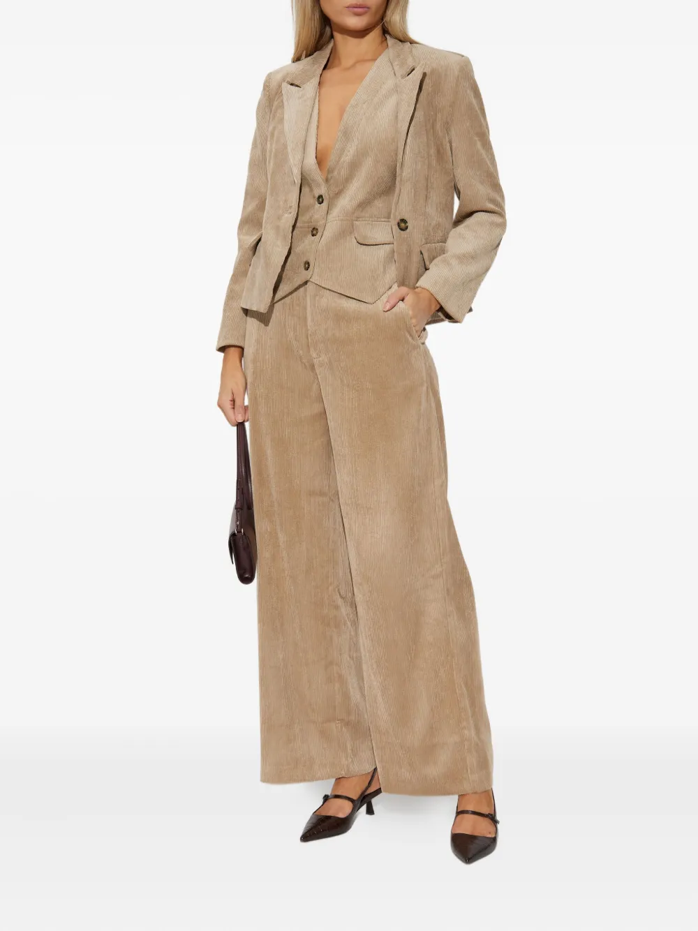 Munthe Corduroy Single-breasted Blazer In Brown