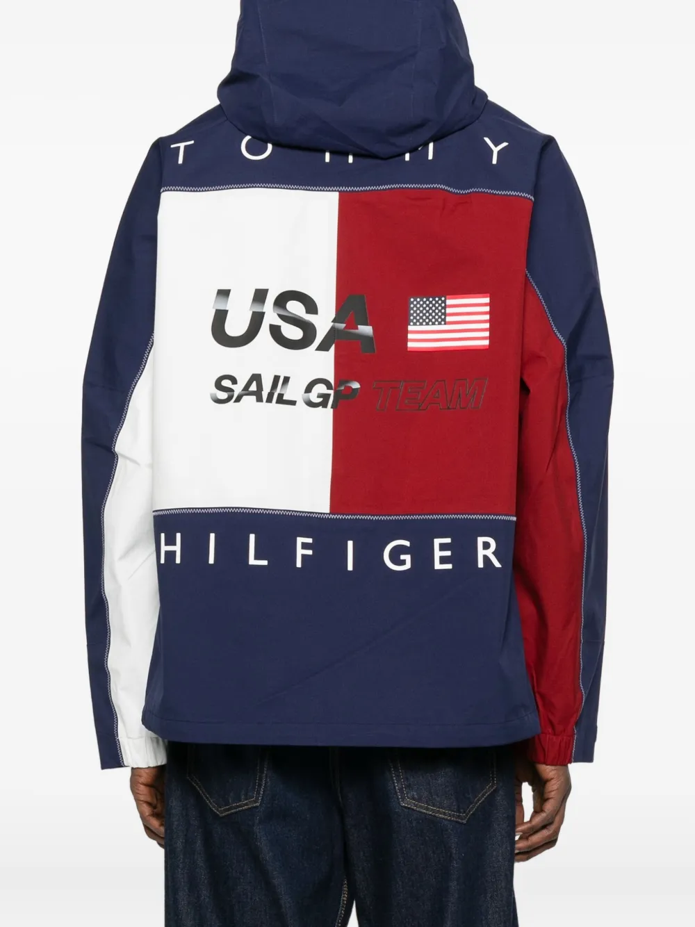 Tommy Hilfiger X Sail Gp Sufa25 Colour-blocked Hooded Jacket In Blue