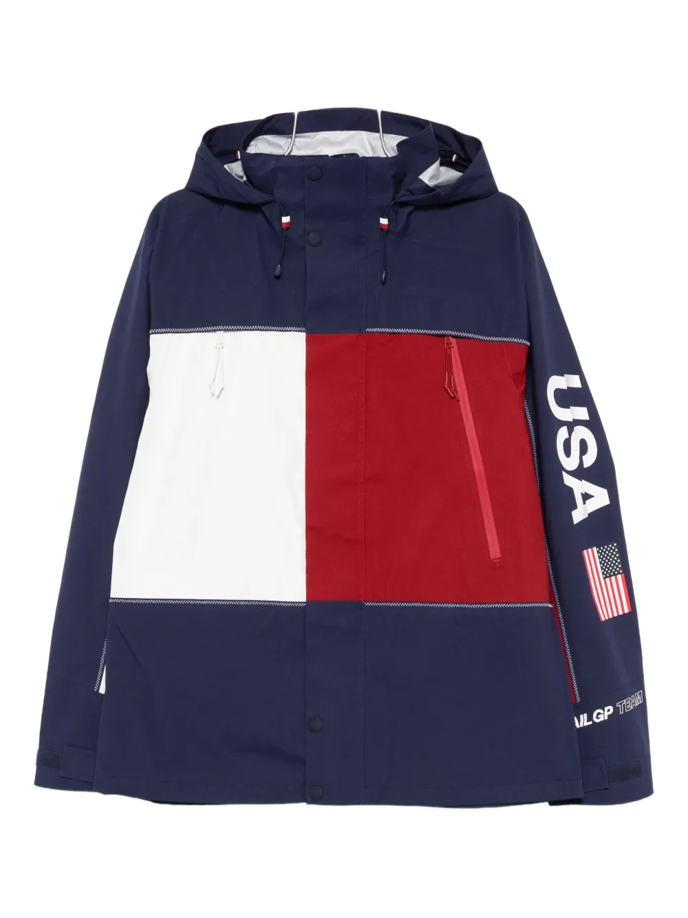 Tommy Hilfiger X Sail Gp Sufa25 Colour-blocked Hooded Jacket In Blue