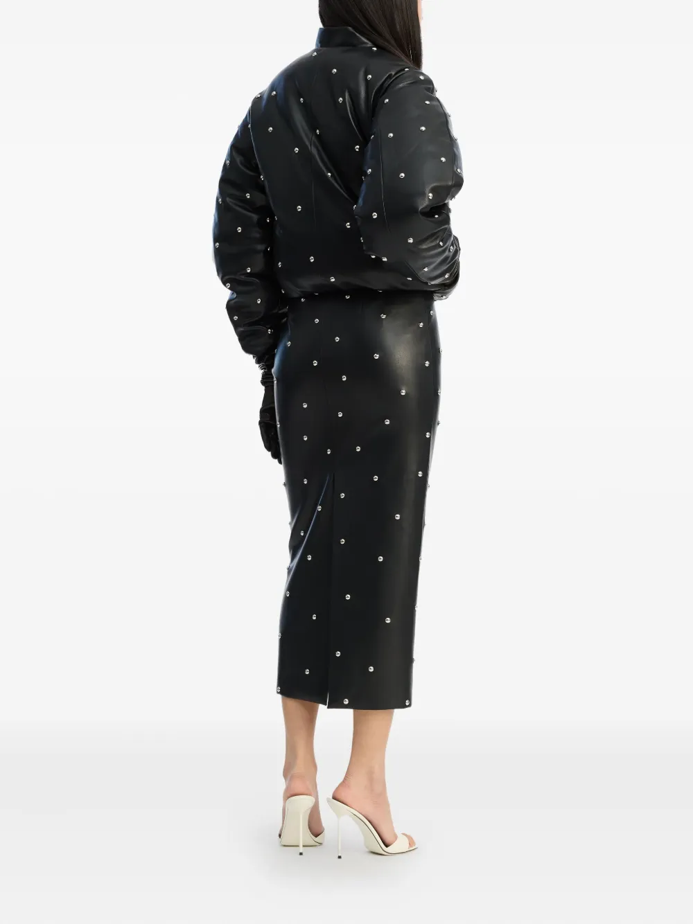  Rotate Birger Christensen Studded Padded Jacket - Black 