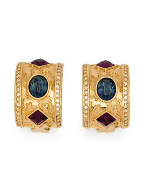 Christian Dior Pre-Owned 1980s geometric multi-stone earrings