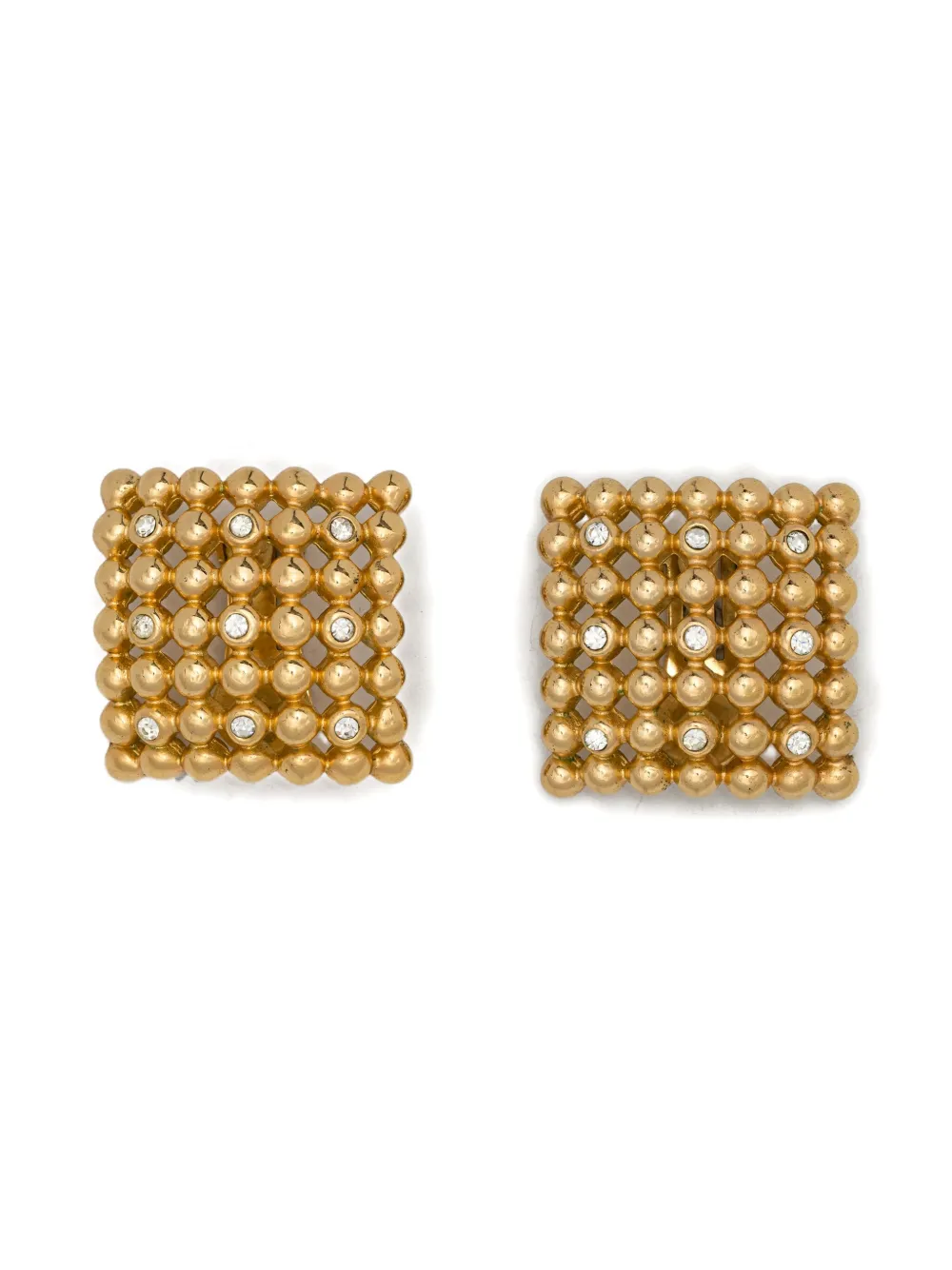 Pre-owned Dior 1990s Beaded Earrings In Gold