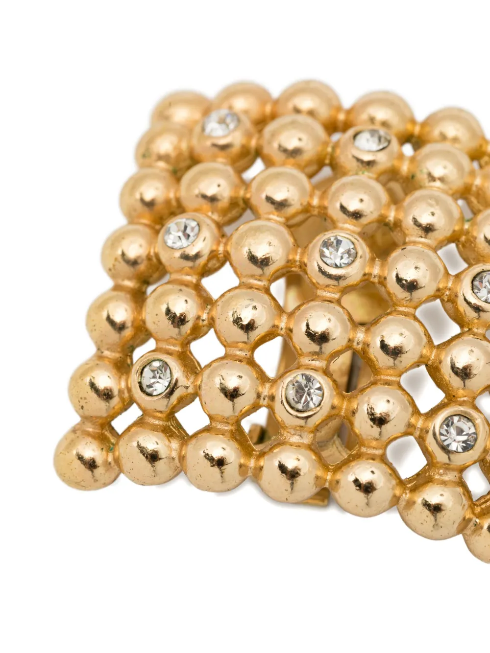 Pre-owned Dior 1990s Beaded Earrings In Gold