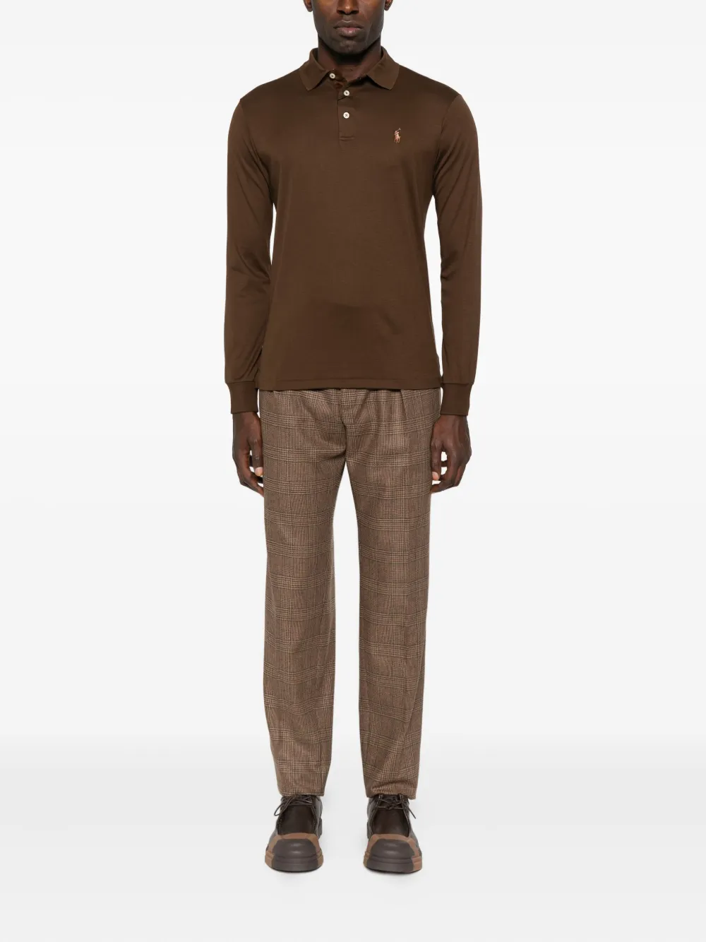 Incotex pleated checked trousers - Bruin