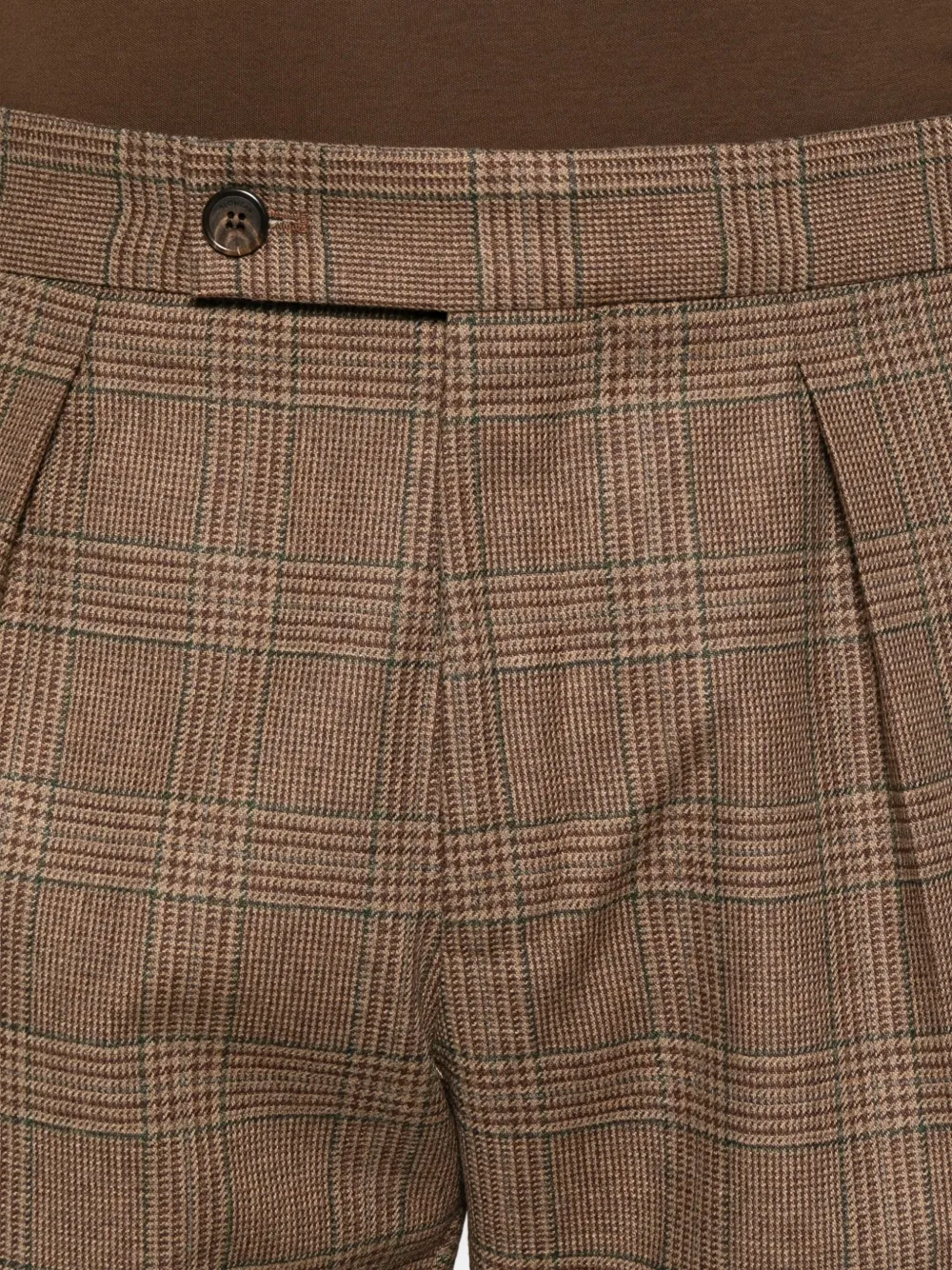 Incotex Geruite plooibroek Bruin