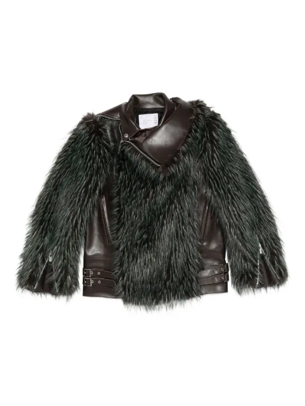 Sacai パネル ジャケット | ブラウン | FARFETCH JP