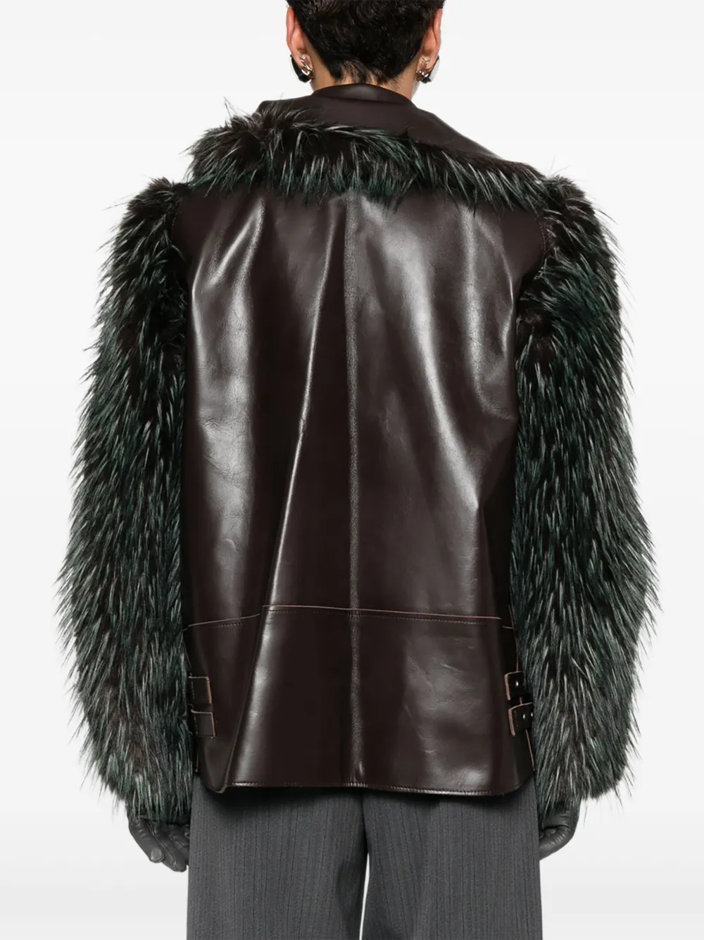 sacai Jack met vlakken Bruin