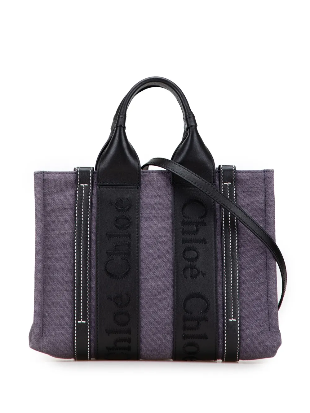 Chloé Pre-Owned 2010-2025 Small Canvas Woody Tote satchel | Purple | Image 1
