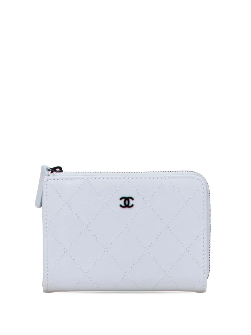 CHANEL Pre-Owned 2021-2025 CC Quilted Calfskin Zip Wallet small wallets | Grey | Image 1