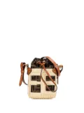 Fendi Pre-Owned 2018-2025 Nano Zucca Straw and Canvas Step Out Bag bucket bag - Brown