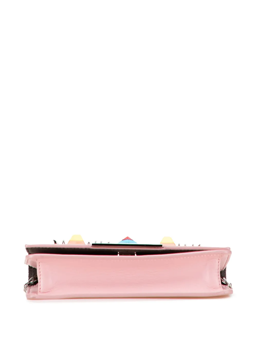 Pre-owned Fendi 2010-2025 Leather Hypnoteyes Wallet On Chain Crossbody Bag In Pink