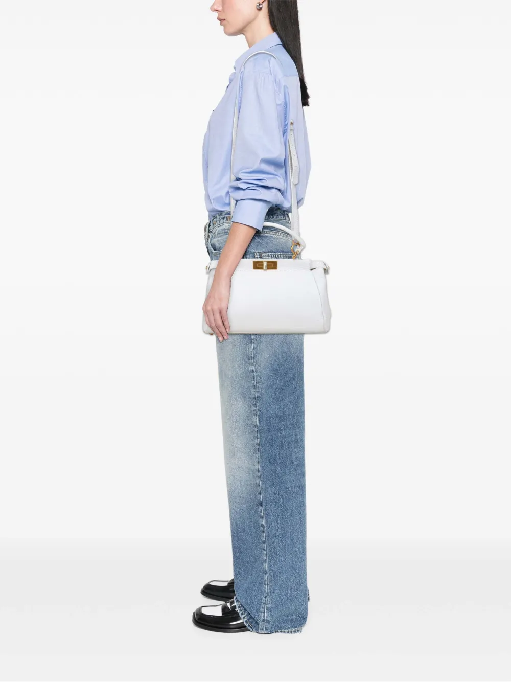 Fendi Pre-Owned 2000-2010 Medium Pebbled Leather Peekaboo satchel | Pre-Owned | Image 2