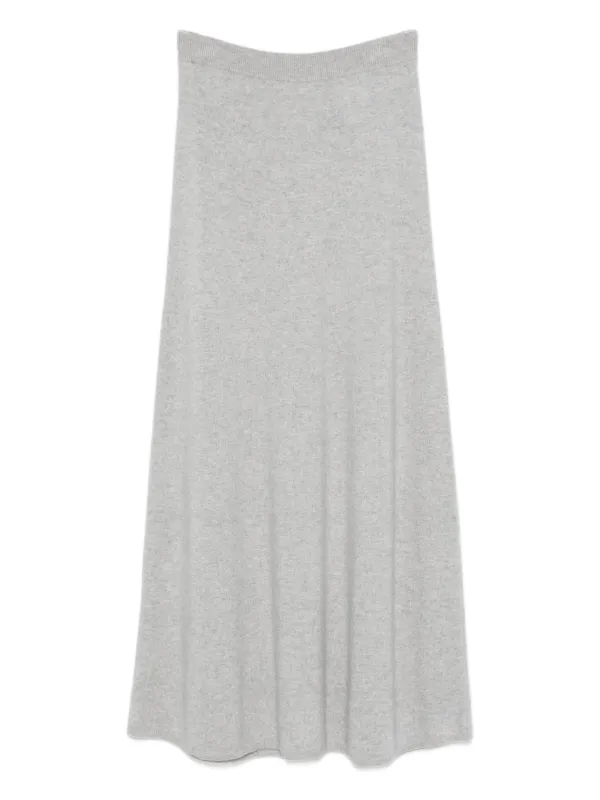Lisa Yang Ribbed-trim Cashmere Skirt in Grey