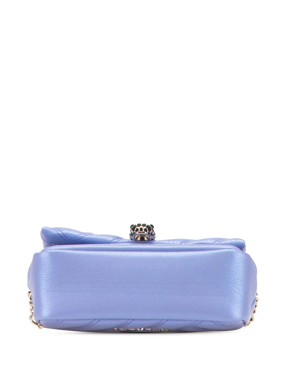 Pre-owned Bvlgari 2010-2025 Leather Serpenti Cabochon Chain Crossbody Bag In Purple