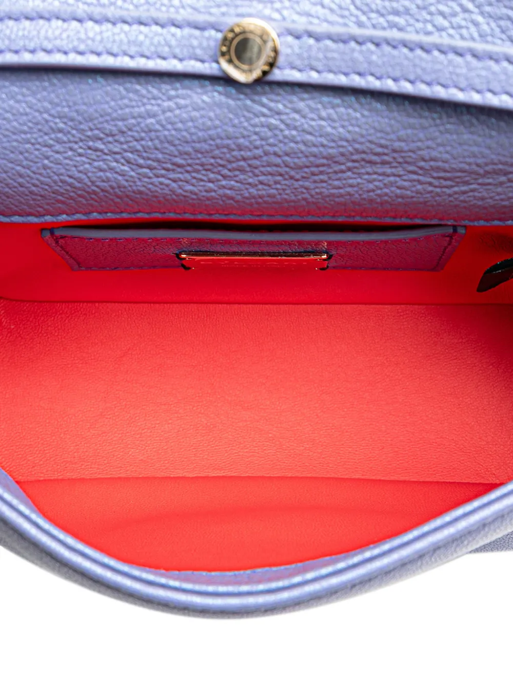 Pre-owned Bvlgari 2010-2025 Leather Serpenti Cabochon Chain Crossbody Bag In Purple