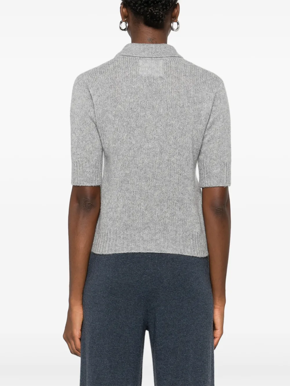 Lisa Yang Polo Button Sweater In Gray