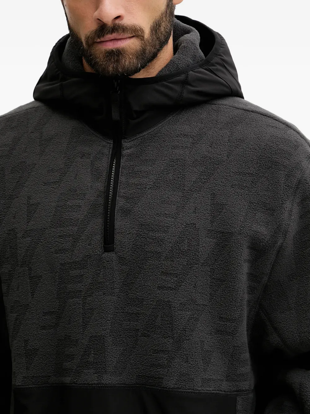 Ea7 Half-zip Hoodie In Black
