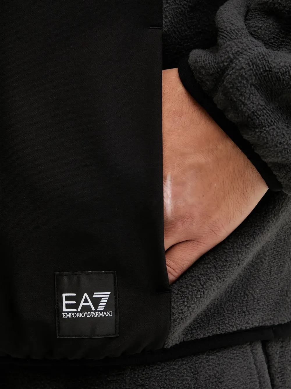 Ea7 Half-zip Hoodie In Black