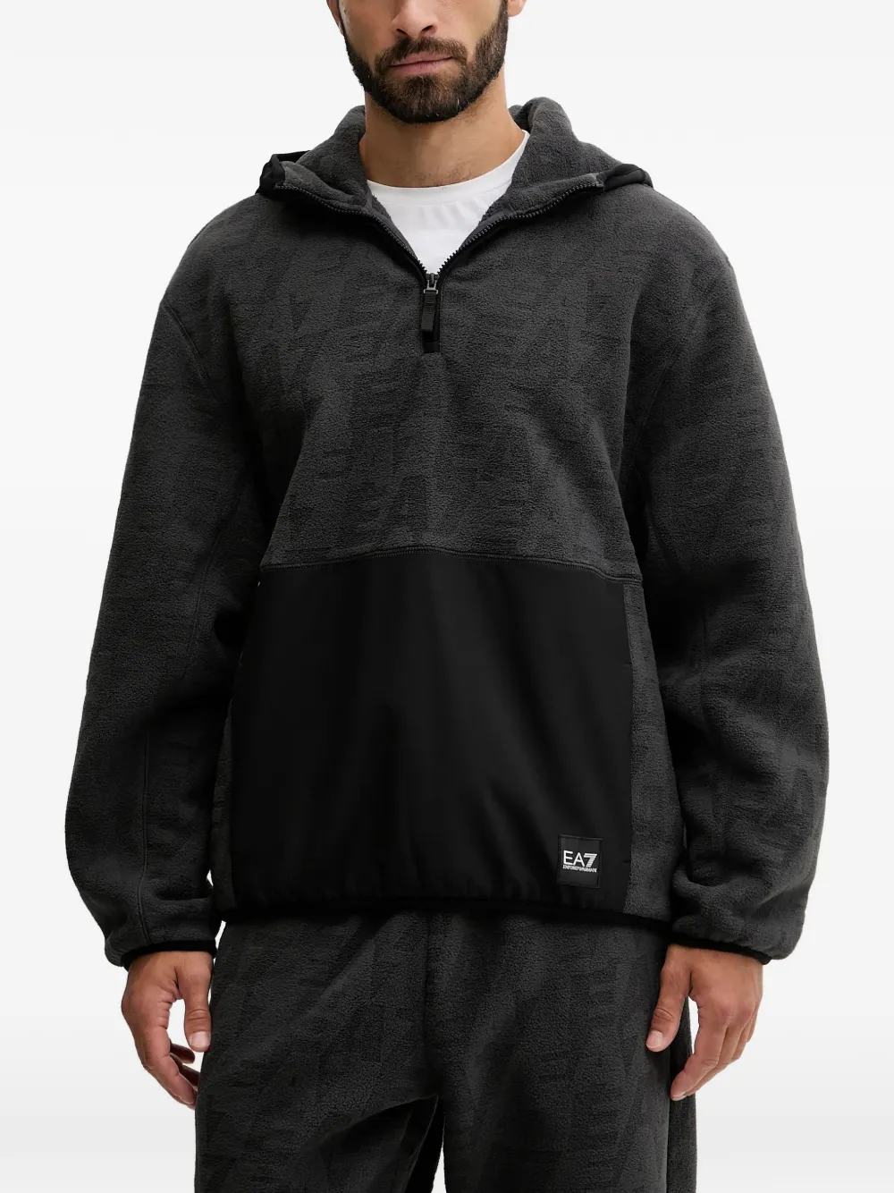 Ea7 Emporio Armani half-zip hoodie - Grigio
