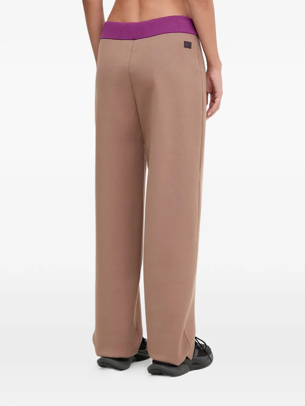 Ea7 Drawstring Logo Track Pants In Brown