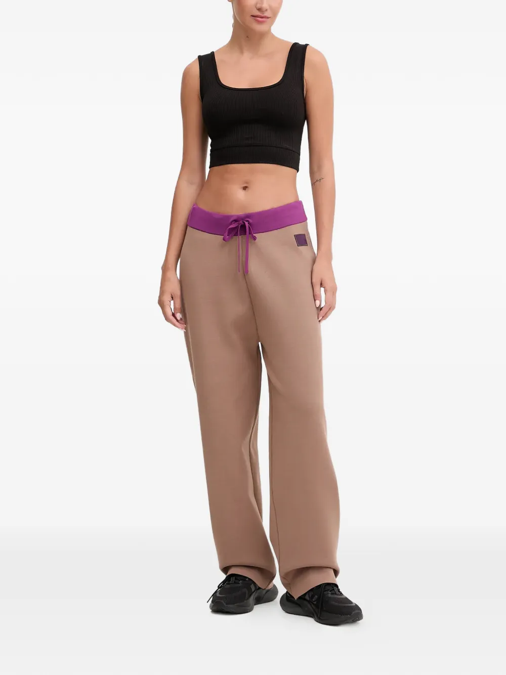 Ea7 Drawstring Logo Track Pants In Brown