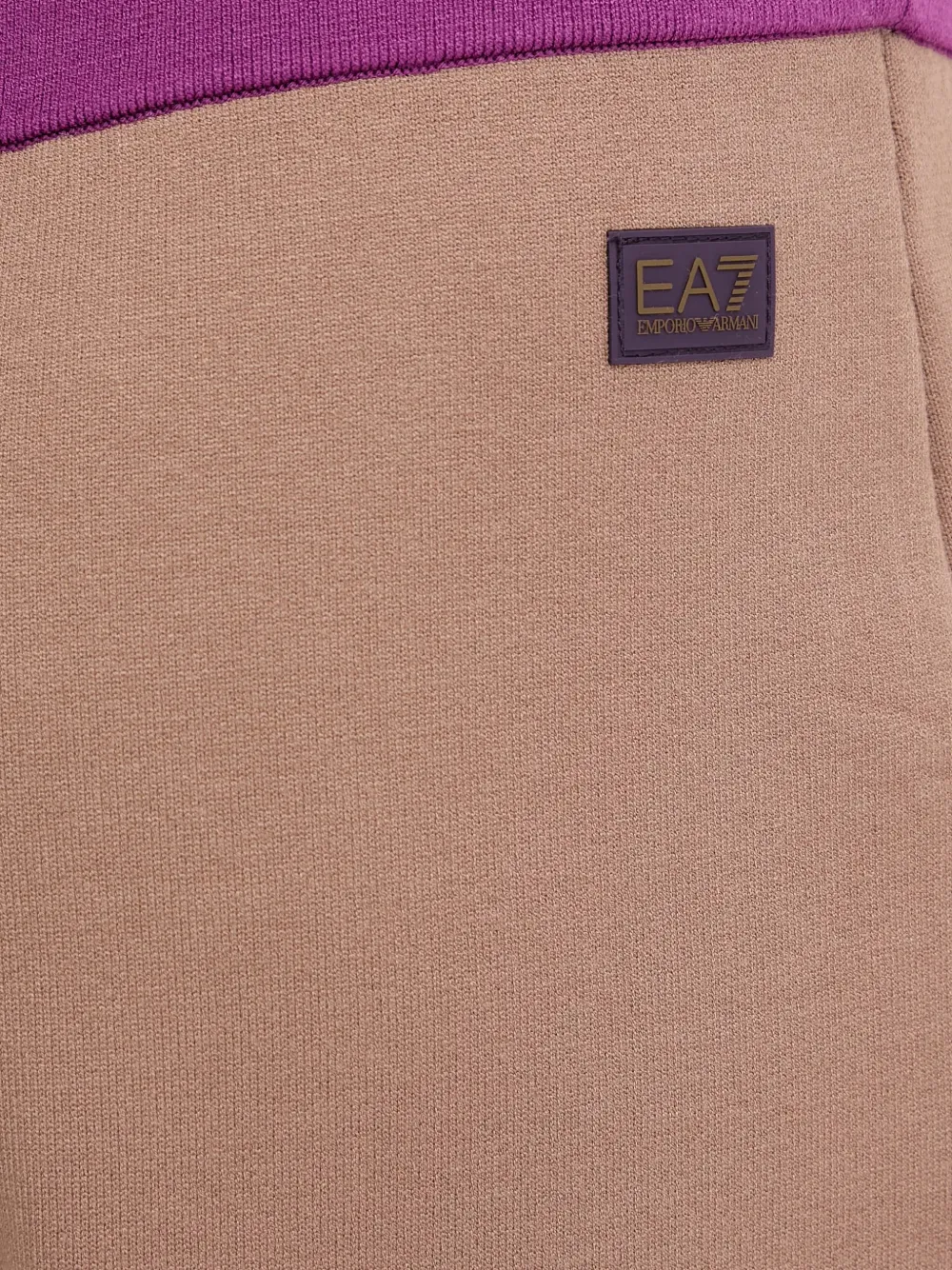 Ea7 Drawstring Logo Track Pants In Brown