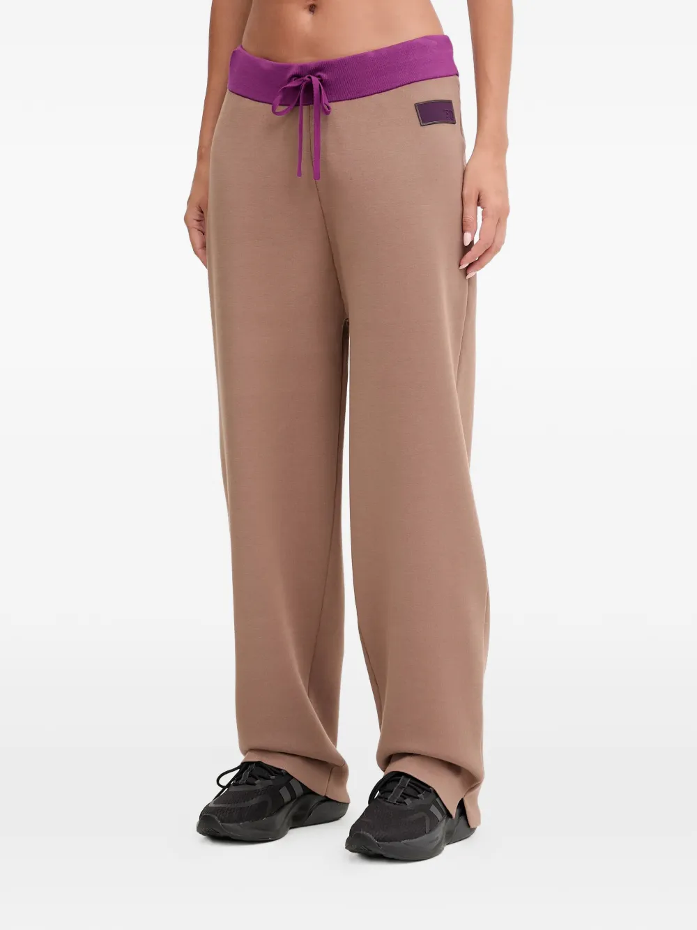 Ea7 Drawstring Logo Track Pants In Brown