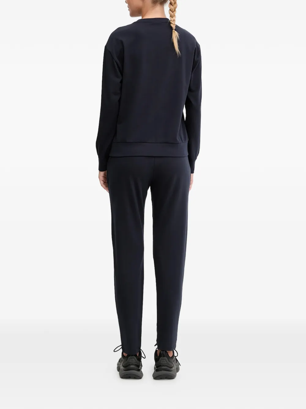 Ea7 Crew-neck Long-sleeve Sweatshirt In Blue