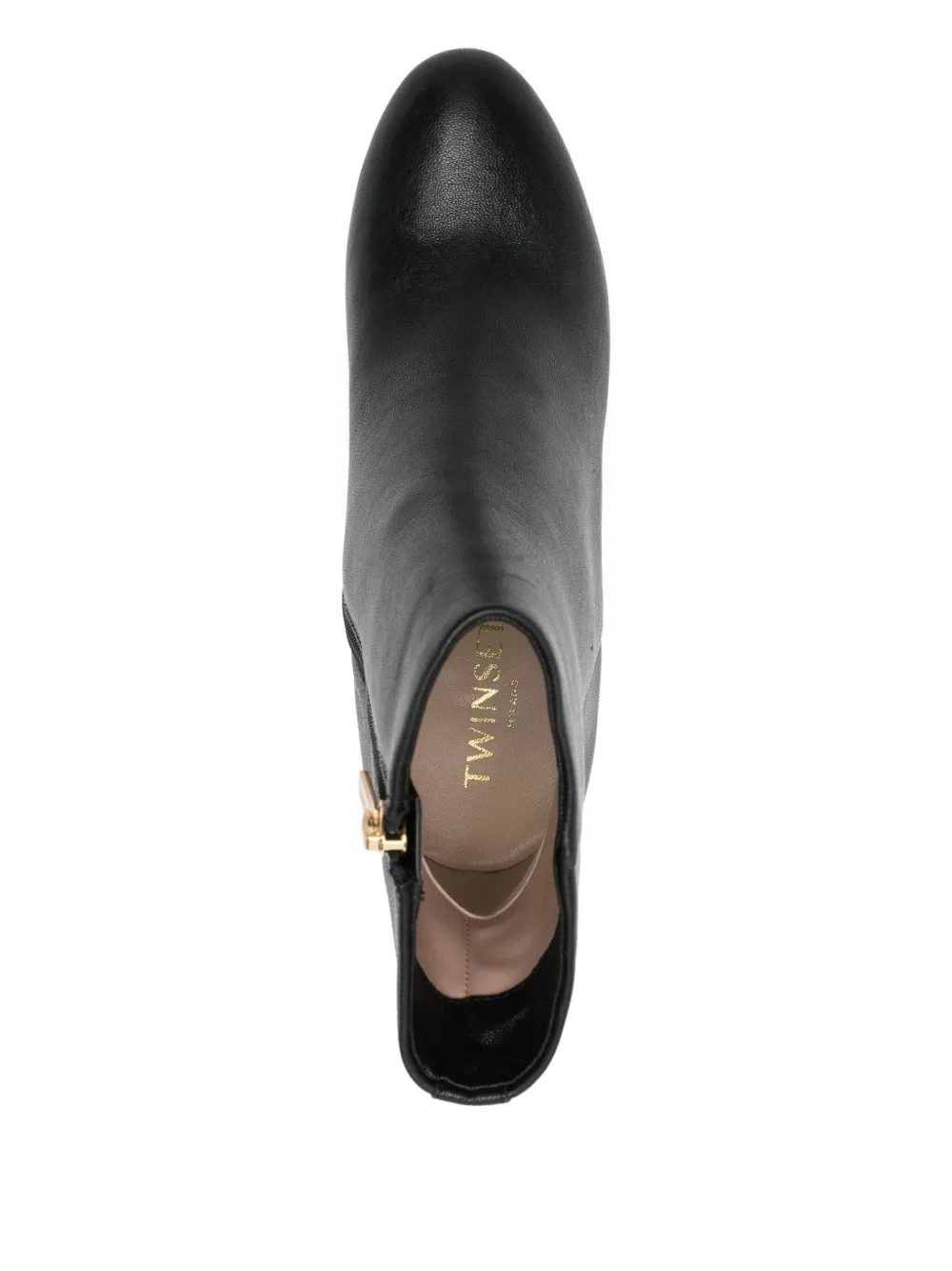 Twinset Smooth Leather Ankle Boots In Multi