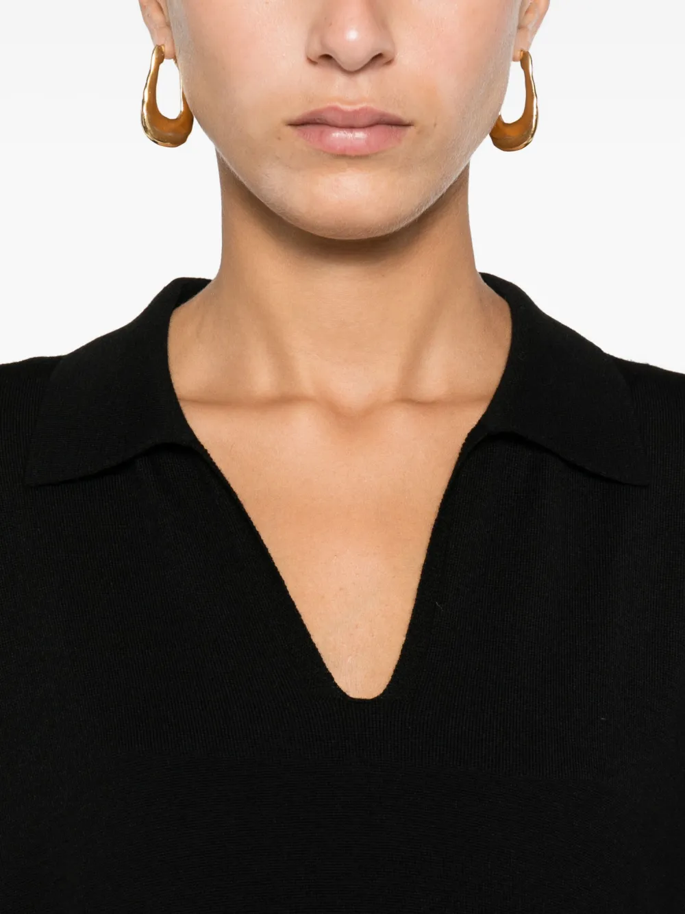 Incotex T-shirt met polokraag Zwart