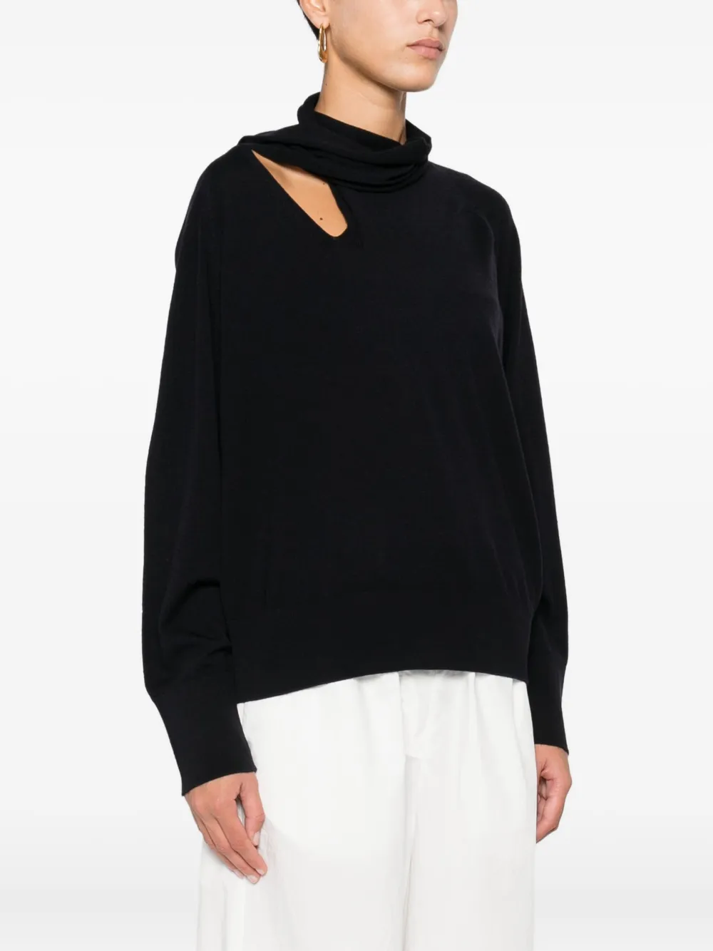 Incotex Cut-out Detail Sweater In Black