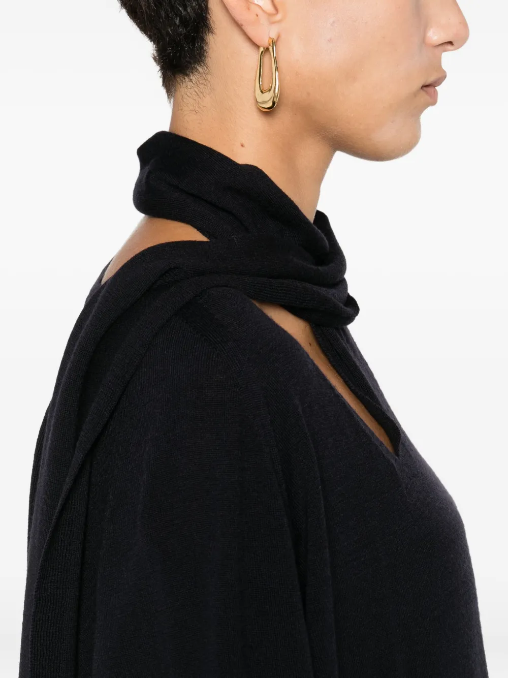 Incotex Cut-out Detail Sweater In Black