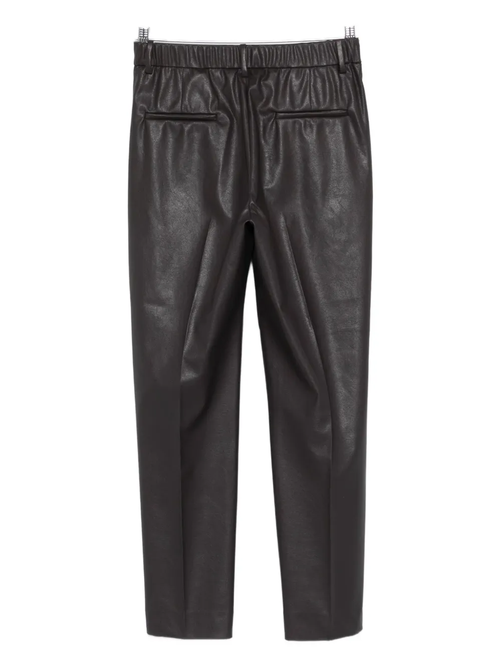 Incotex Joggingbroek van imitatieleer - Bruin