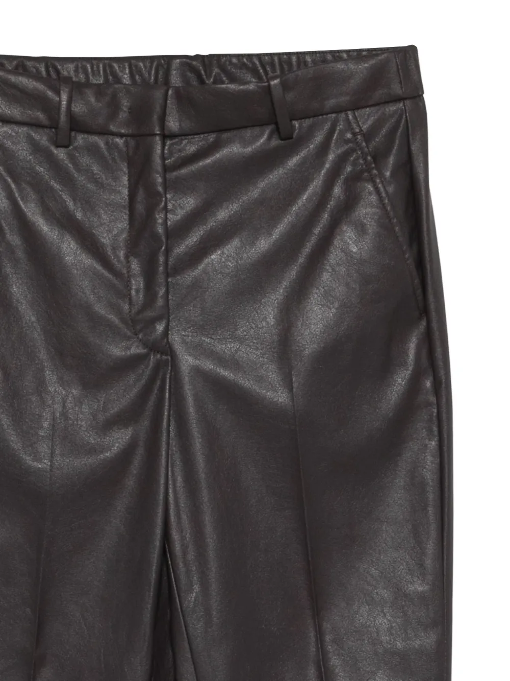 Incotex Joggingbroek van imitatieleer Bruin