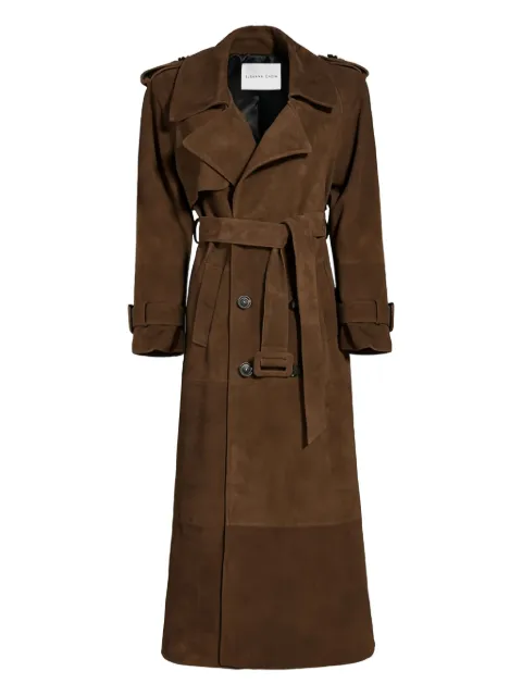 Susana Chow Madison suede trench coat 