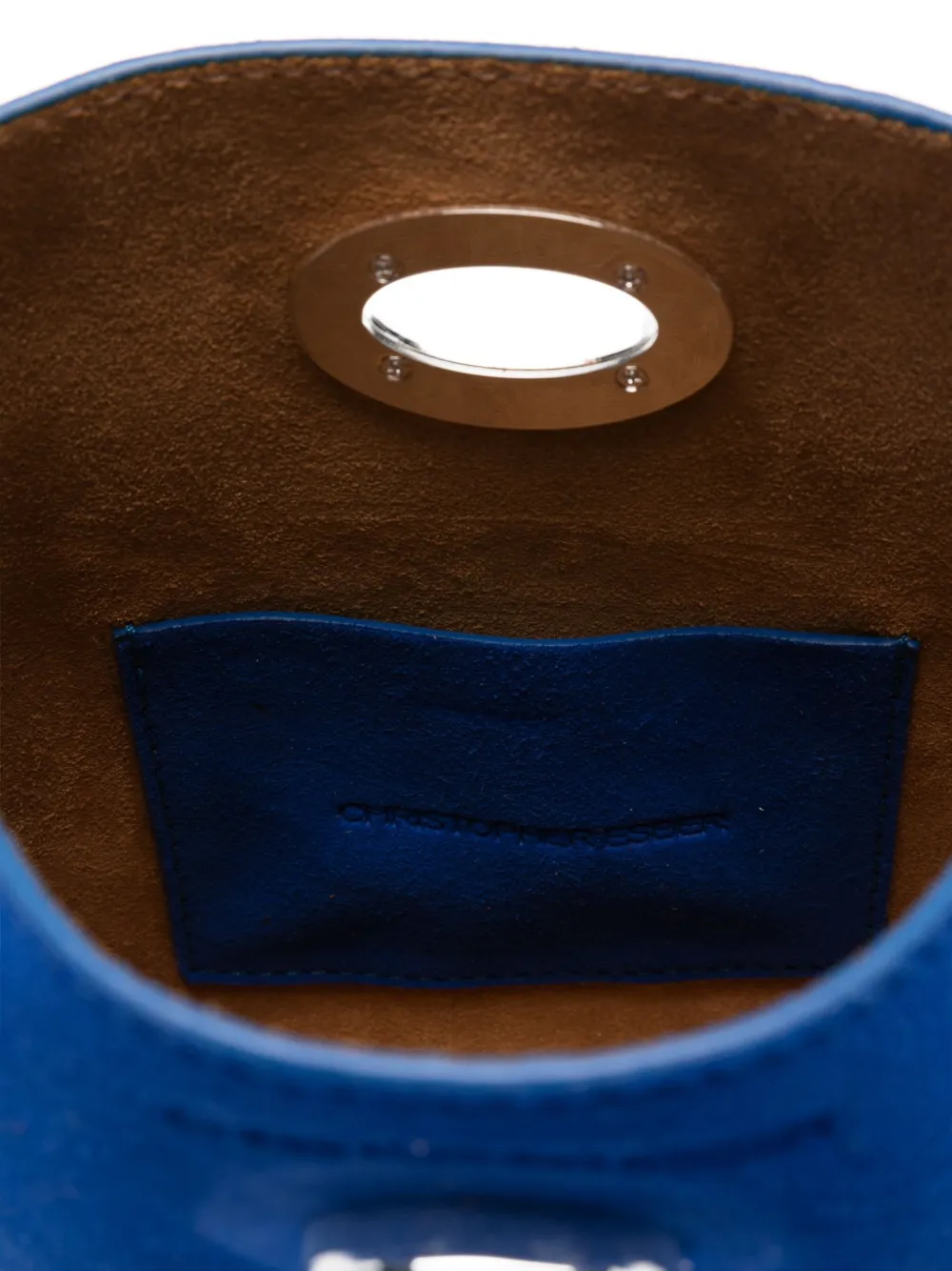 Christopher Esber Suède mini-shopper met draaislot Blauw