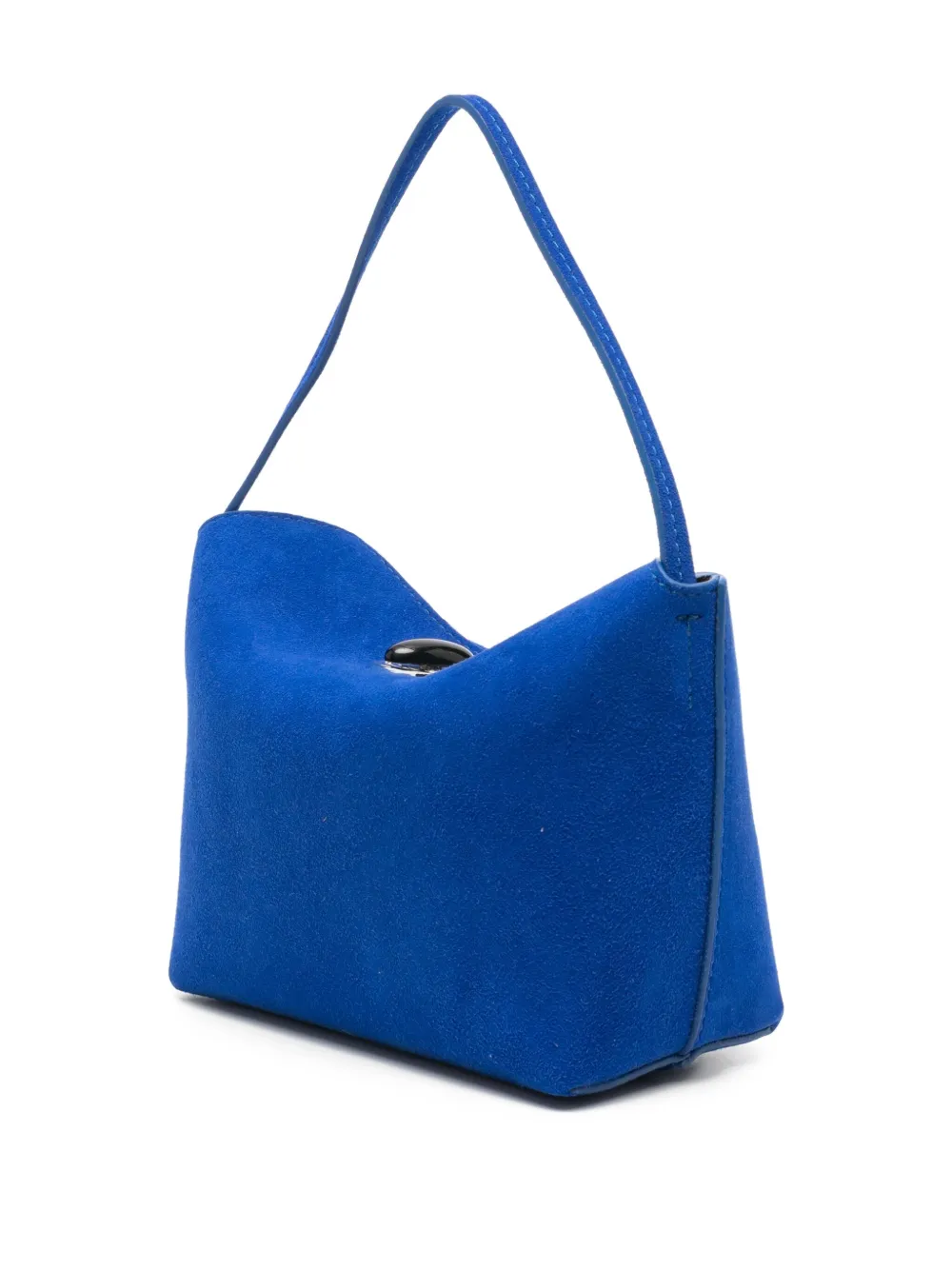 Christopher Esber Suède mini-shopper met draaislot Blauw