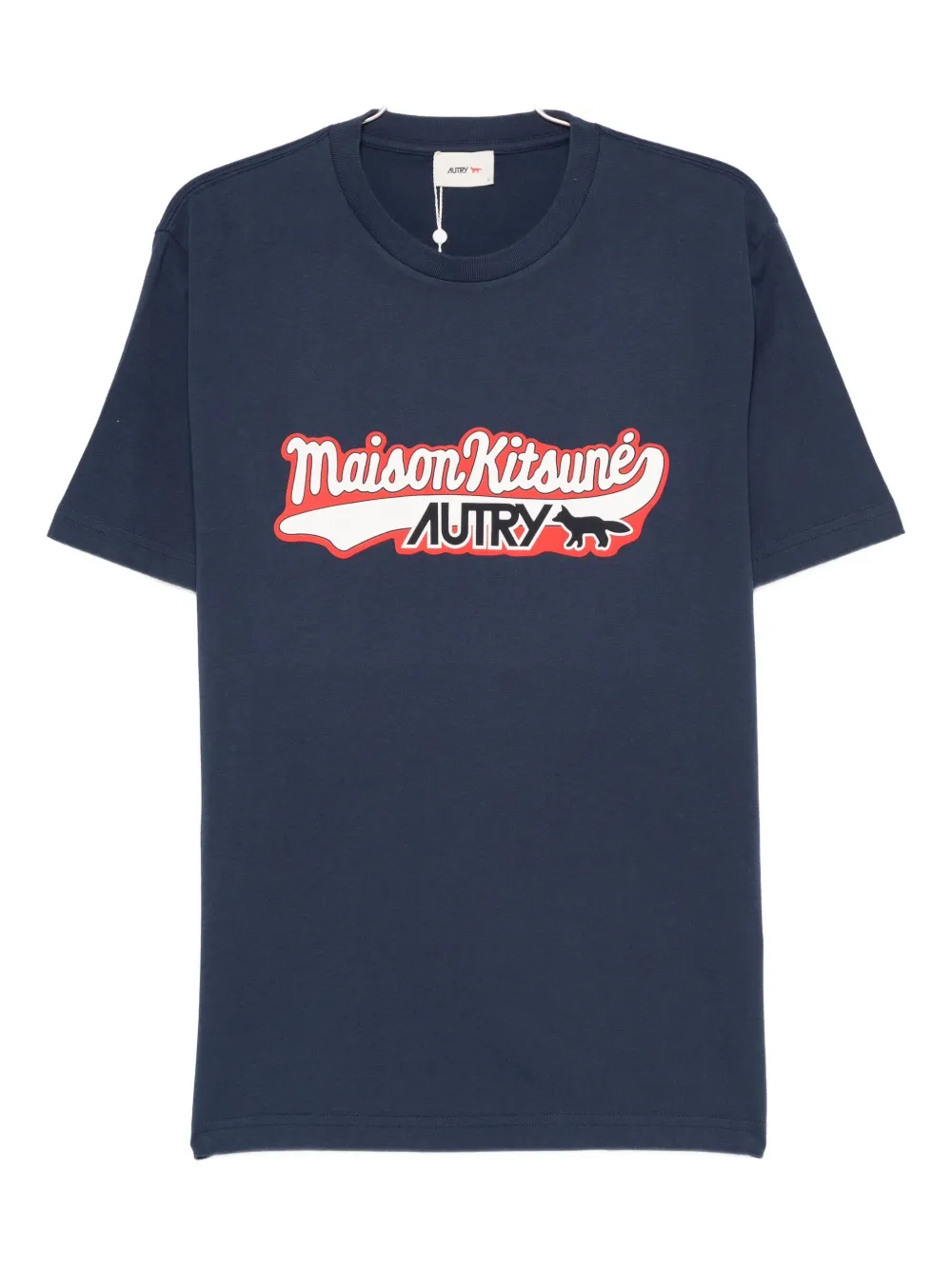 Maison Kitsuné logo-print t-shirt - ブルー Maison Kitsuné logo-print t-shirt - ブルー