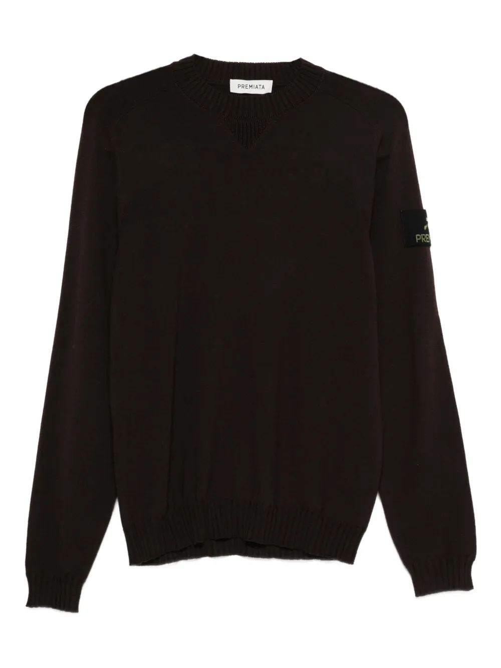 Premiata logo-patch crew-neck sweater - Marrone