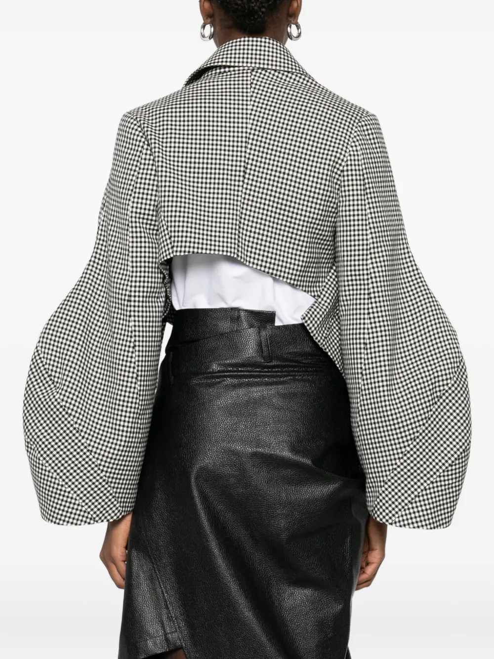 Comme Des Garçons Asymmetric Wool Jacket With Cropped Fit In White