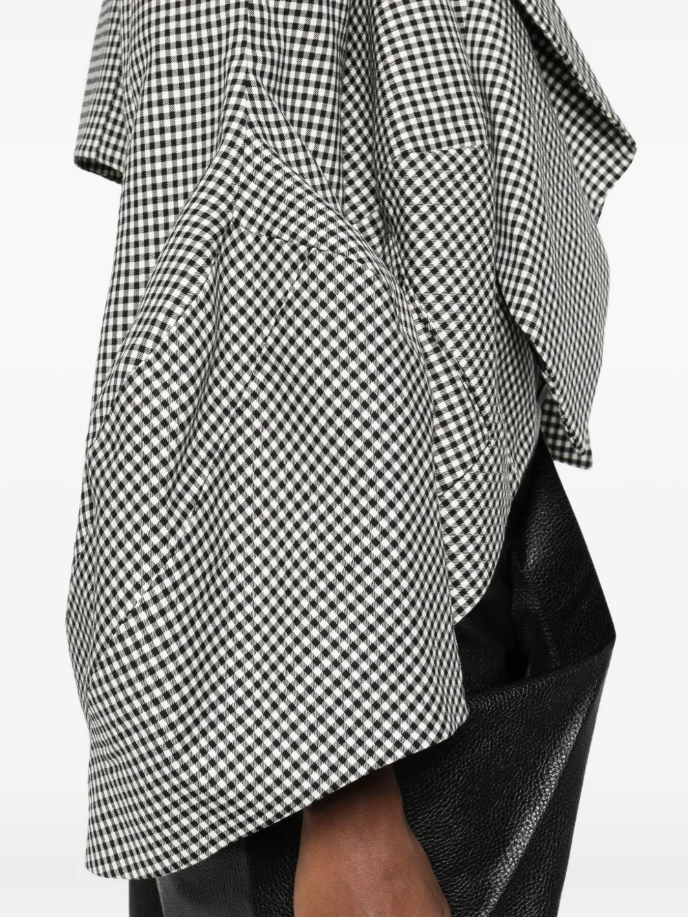 Comme Des Garçons Asymmetric Wool Jacket With Cropped Fit In White