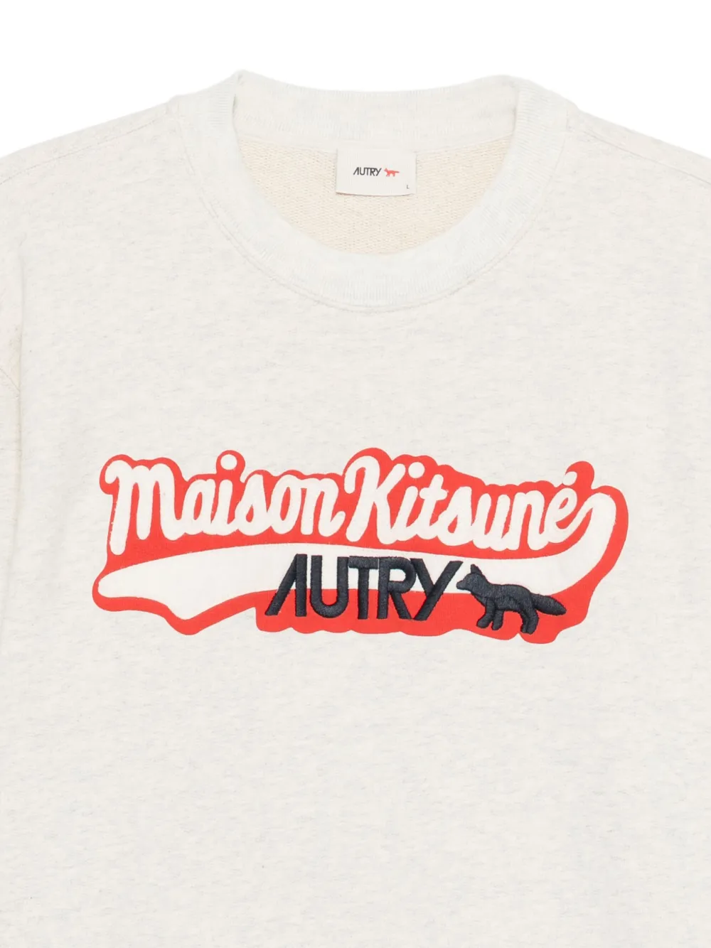 Maison Kitsuné x Autry sweater met logoprint Grijs